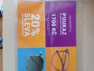 Inzerát č. 140152 - Prodam poukaz na brýle Grand Optical. Platnost do 15.7.26...