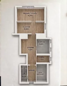 Inzerát č. 141440 - Pronajmeme nově zrekonstruovaný byt 1+1 (41m2) v RD v Tři...