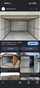 Inzerát č. 141824 - Prodám plechovou garáž, cena 15.000,-Kč  Rozměry d 5m, š ...