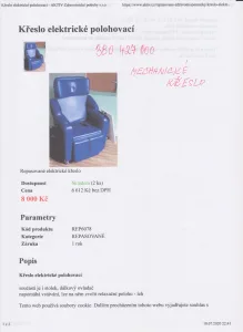 Inzerát č. 142399 - Prodám mechanické repasované polohovací křeslo na kolečká...