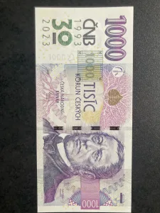 Inzerát č. 143131 - Prodám vzácnou výroční bankovku 1000 korun z roku 2023 - ...