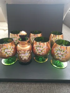 Inzerát č. 144818 - Prodám retro 6ks Napoleonky,ručně zdobené a 1 ks karafa,c...