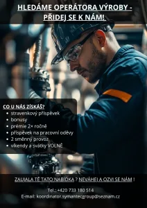 Inzerát č. 145165 - HLEDÁME OPERÁTORA VÝROBY – PŘIDEJ SE K NÁM! 🔧  📍 TŘINEC |...